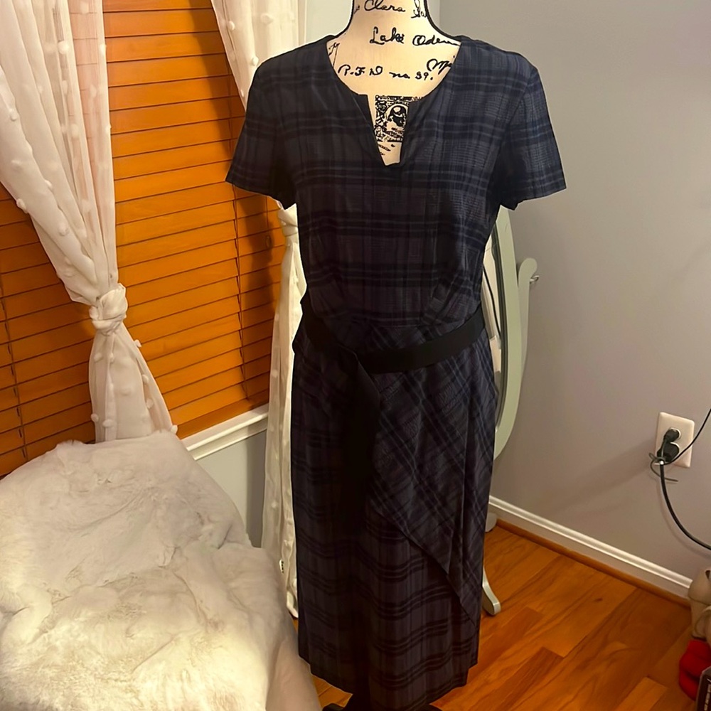 Seer Sucker style plaid dress